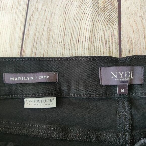 NYDJ Marilyn crop jeans black denim sz 14 - Picture 8 of 10
